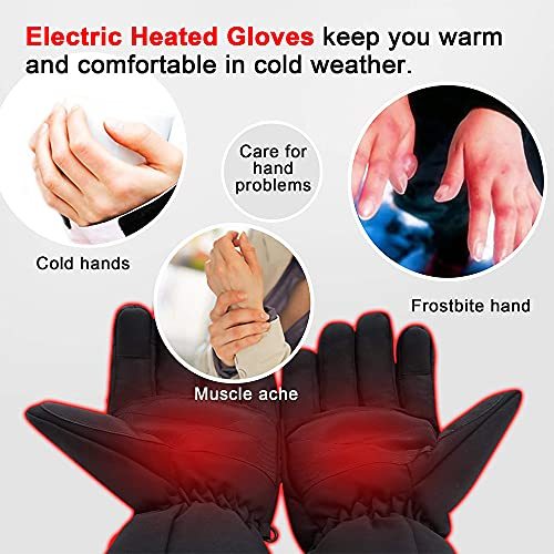 Unisex Electric Battery Powered Waterproof Warm Touchscreen Heated Gloves for Sports-xinru shop