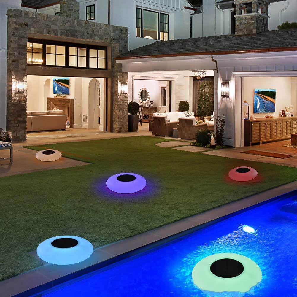 Solar Round Pool Light LED Inflatable Outdoor Waterproof Floating Light-xinru