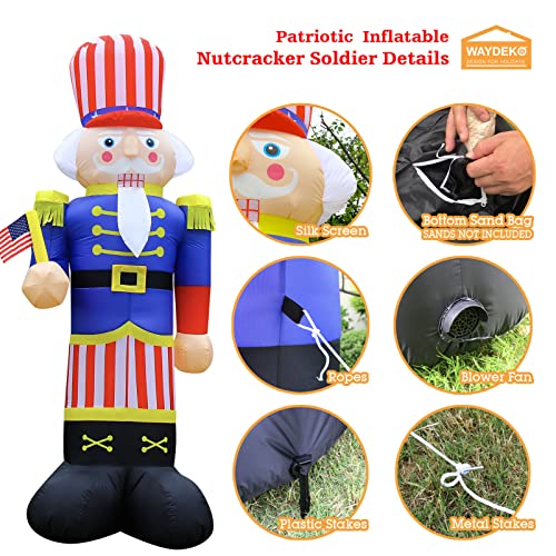 Inflatable Nutcracker Soldier 4th Of July Patriotic Independence Day Garden Ornament-xinru