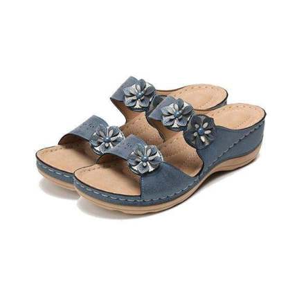 Premium Handicraft Open Toe Charming Fancy Flower Women Sandals-xinru
