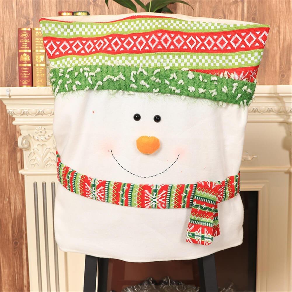 Christmas Chair Covers Santa Snowman Xmas Dinner Chair Back Cover-xinru shop