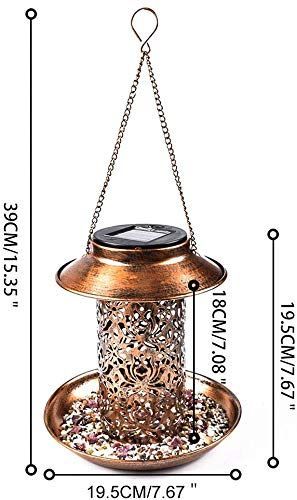Solar Powered Bird Feeder Vintage Lantern Light-xinru