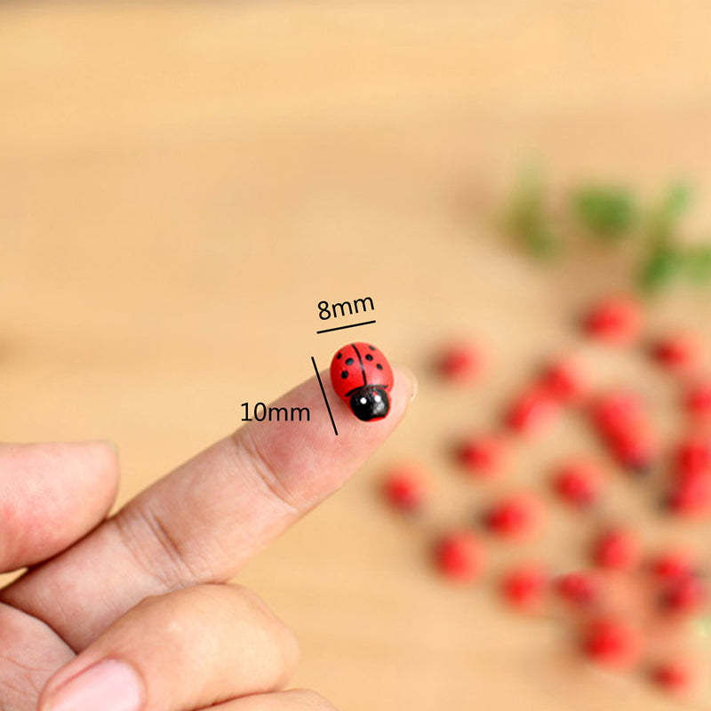 Mini Ladybird Red Beetle Ladybug Fairy Doll House Garden Decor Ornament-xinru