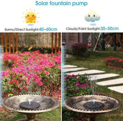Upgraded Solar Powered LED Bird Fountain Kit Integrated Nozzle-xinru