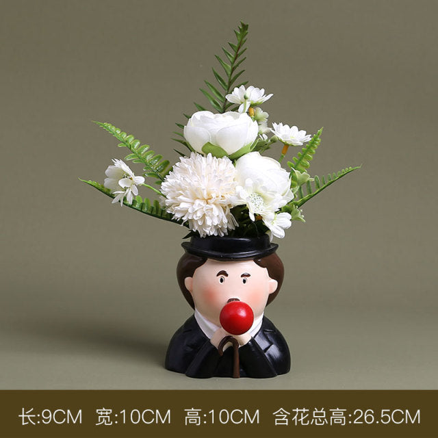 Creative Interesting Cartoon Animal Head Flowers Plant Pot-xinru