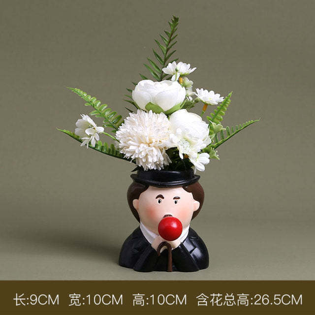 Creative Interesting Cartoon Animal Head Flowers Plant Pot-xinru