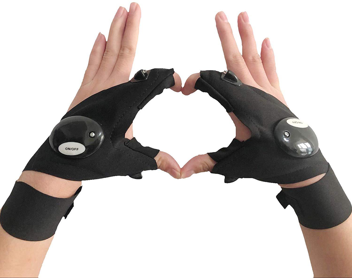 Cool Fingerless LED Flashlight Gloves-xinru