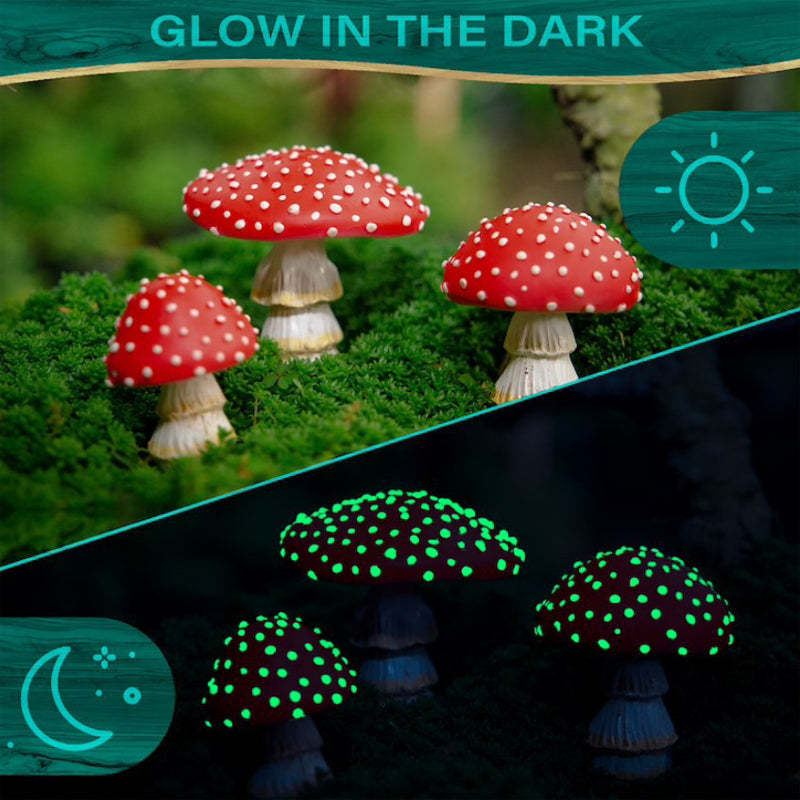 Garden Glowing Mushroom Resin Statue-xinru