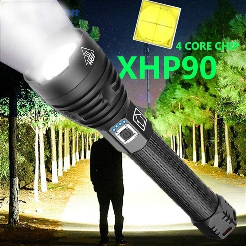 120,000 Lumens Outdoor Waterproof Powerful Flashlight USB Charging-xinru