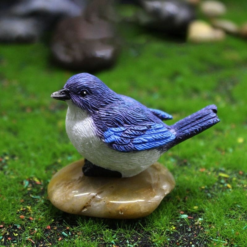 Figurines Simulation Cute Miniature Bird Resin Magpie Mini Dollhouse Decor-xinru