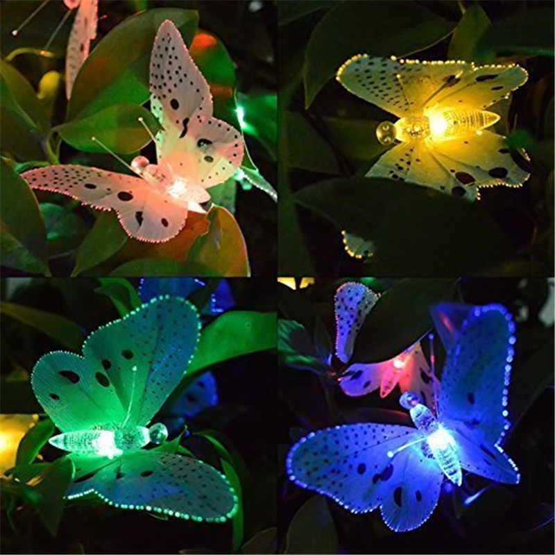 Solar Butterfly Fairy Tale Light String Waterproof Outdoor Garden Decorative Light-xinru