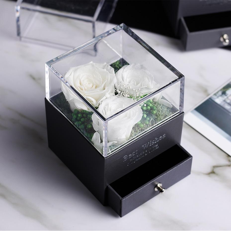 Immortal Preserved Rose Teddy Bear Box Display-xinru