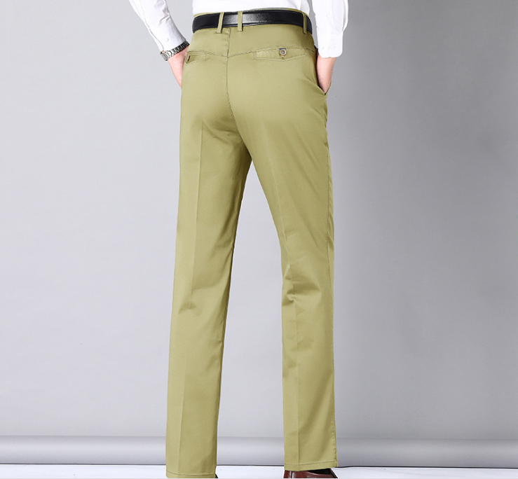 Men's Ice Silk  Summer Thin French Gentleman Non-Ironing Anti-Wrinkle Suit Pants-xinru