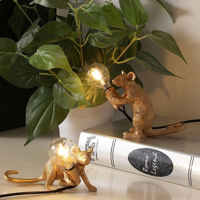 Nordic Resin Cute Mouse Animal Desk Lamp-xinru