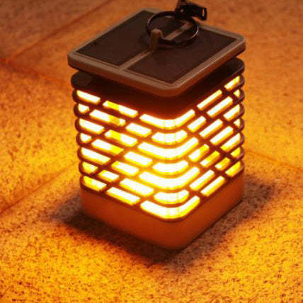 Solar Flame Torch Light Square LED Garden Lawn Decorative Hanging Light-xinru