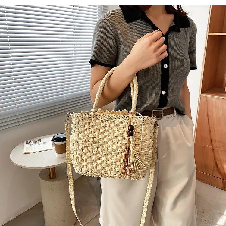 ウーブンバッグトートバッグショルダーバッグ-xinru shop