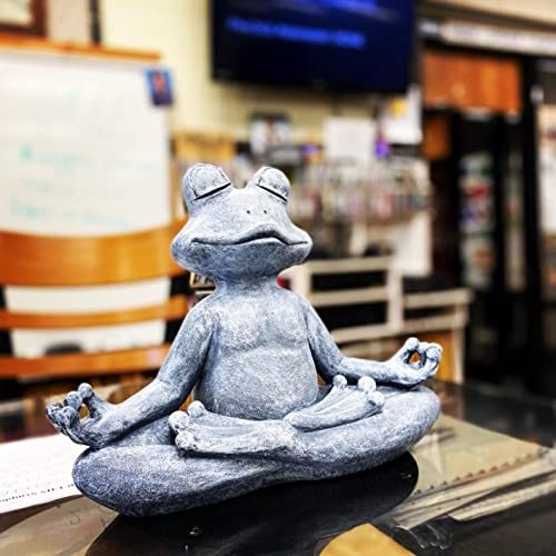Original Meditating Zen Yoga Frog Figurine Garden Statue-xinru