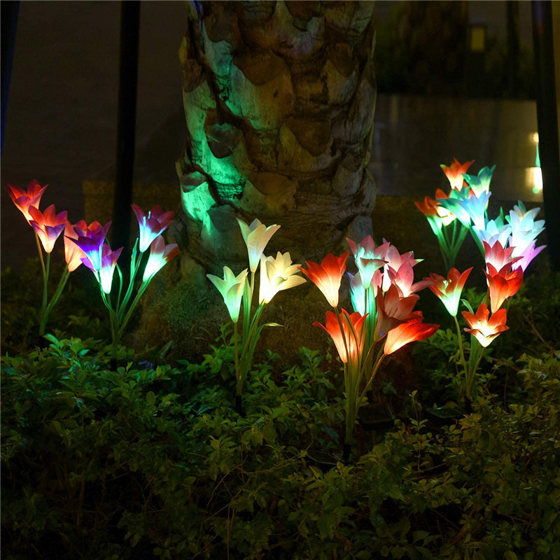 Outdoor Solar Lily Multicolor Variation LED Light-xinru