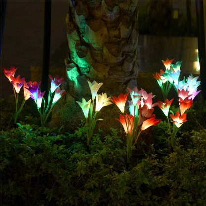 Outdoor Solar Lily Multicolor Variation LED Light-xinru