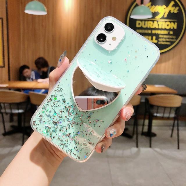 Heart Mirror Sequins Case-xinru