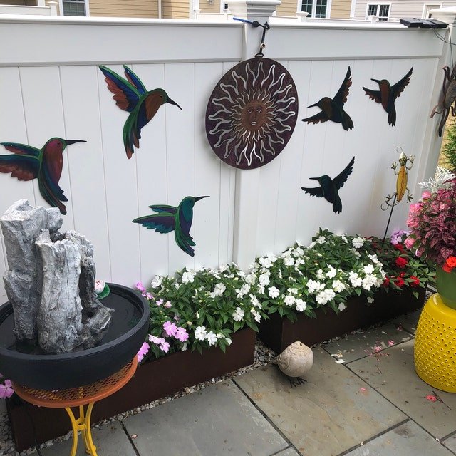 Hummingbirds Metal Art Yard Art-xinru shop