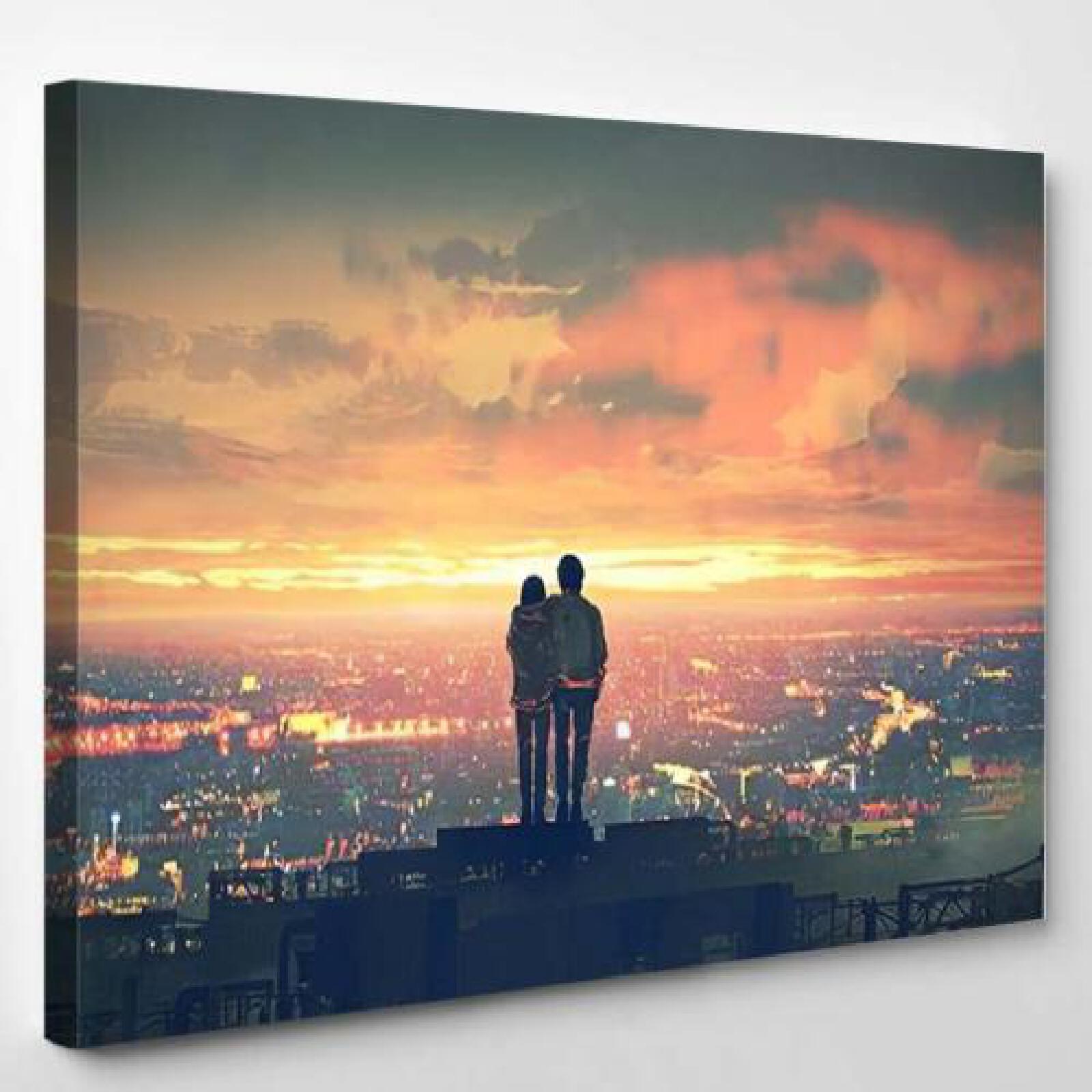 Young Couple Standing on Roof Top-xinru shop