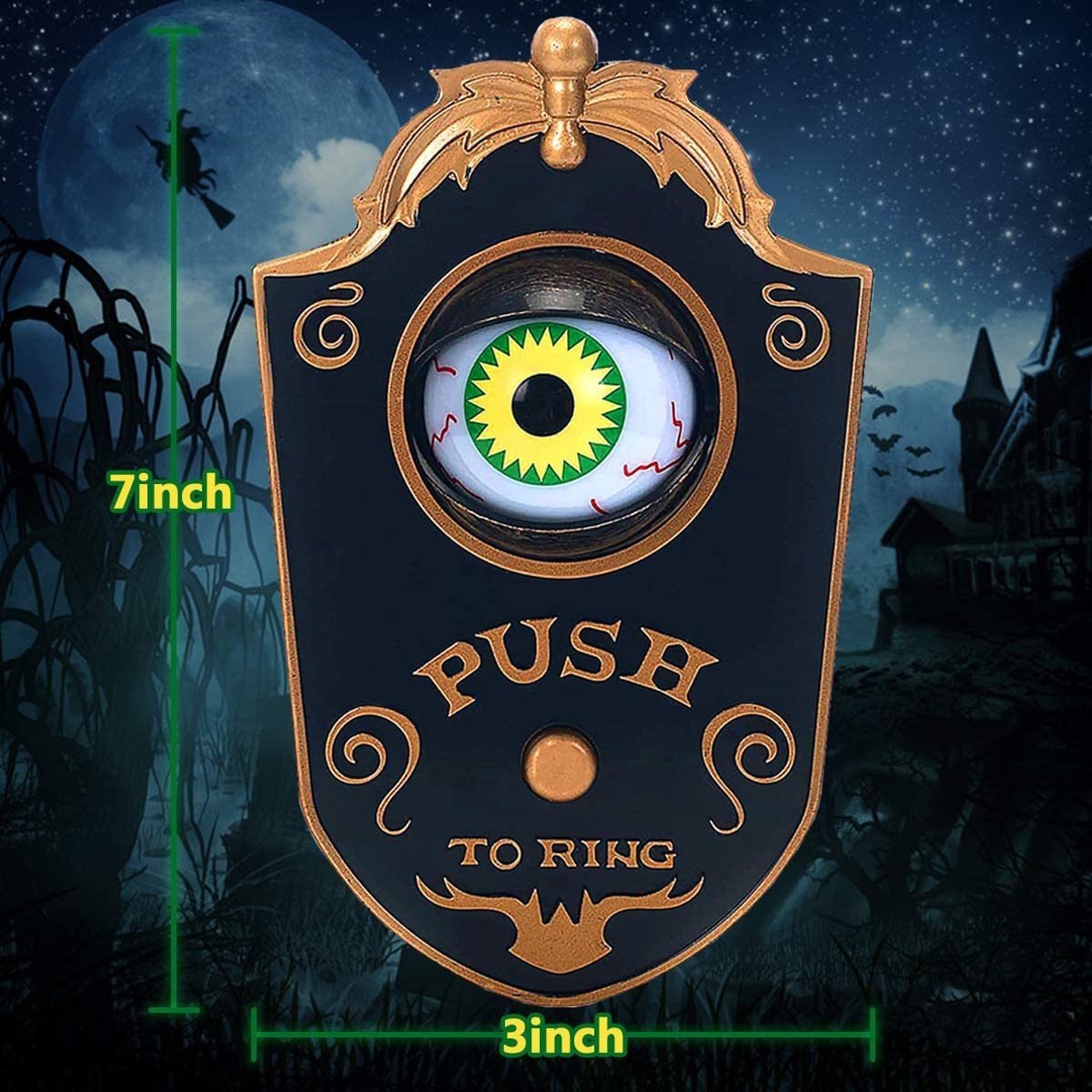Haunted Doorbell Animation Eyeball Spoof Decoration With Spooky Sound-xinru