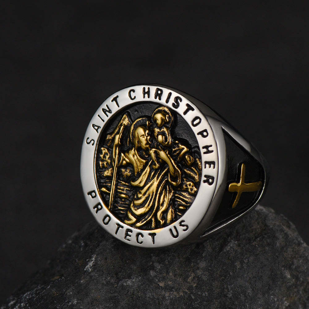 St. Christopher Ring Patron Saint of Travellers Ring-xinru