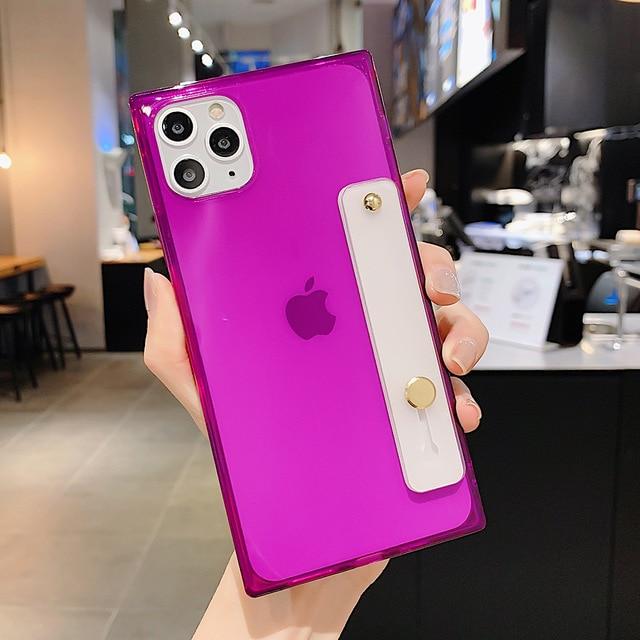 Clear Square Case + Wrist Strap-xinru