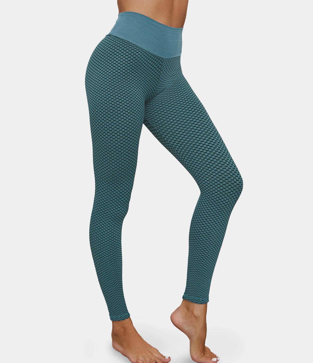 High Waisted Butt Lifting Honeycomb Leggings-xinru shop
