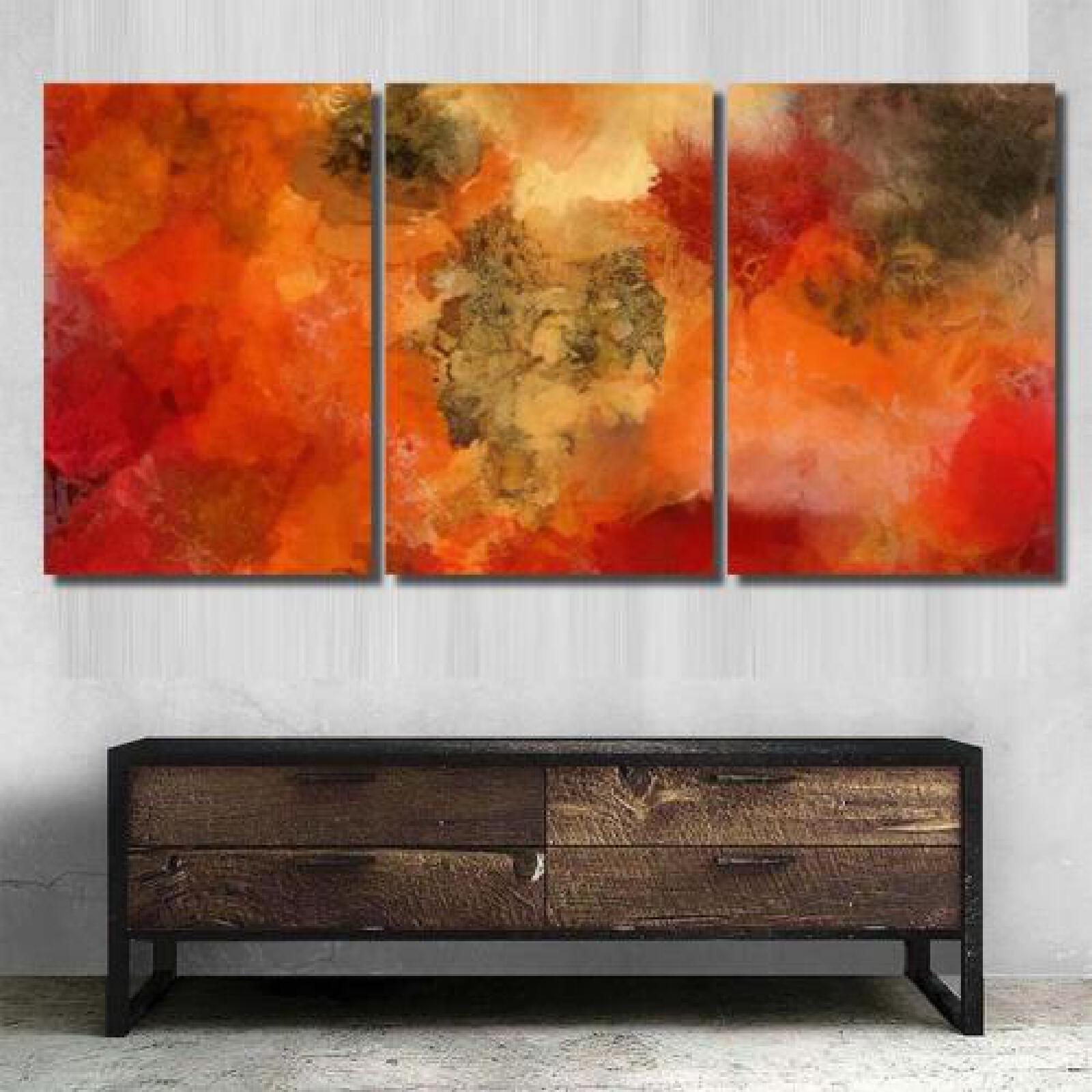 Art Abstract Painted Bright Red-xinru shop