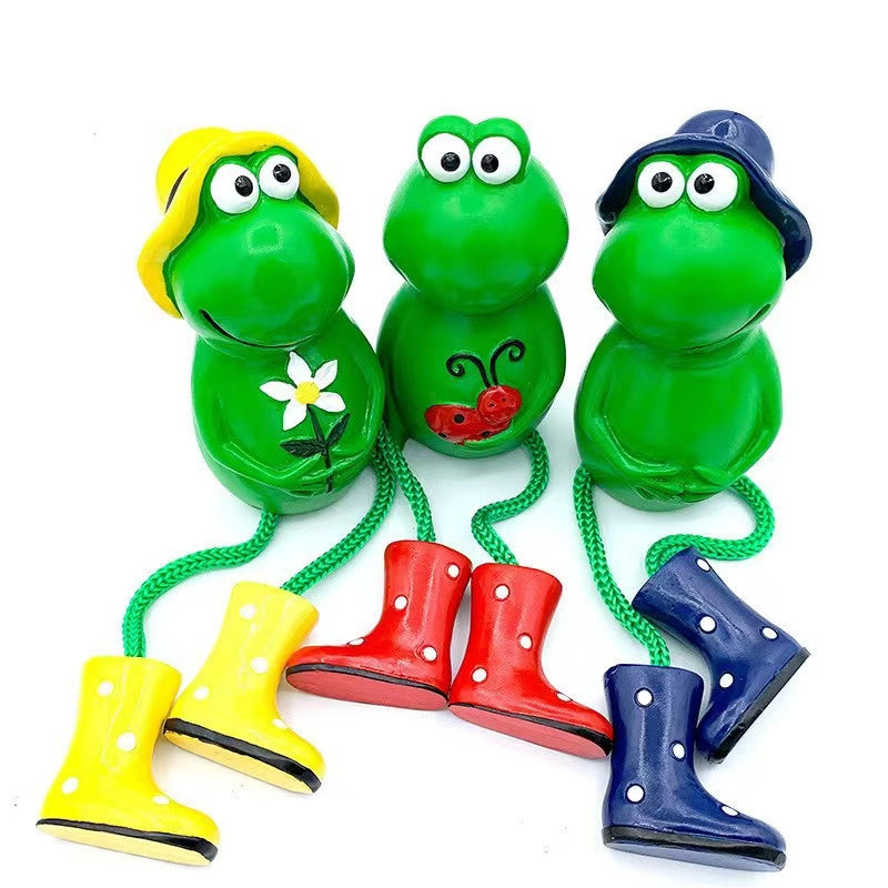 Gardening Resin Statue Cute Sitting Frog In Rain Boots Decorative Garden Ornament-xinru