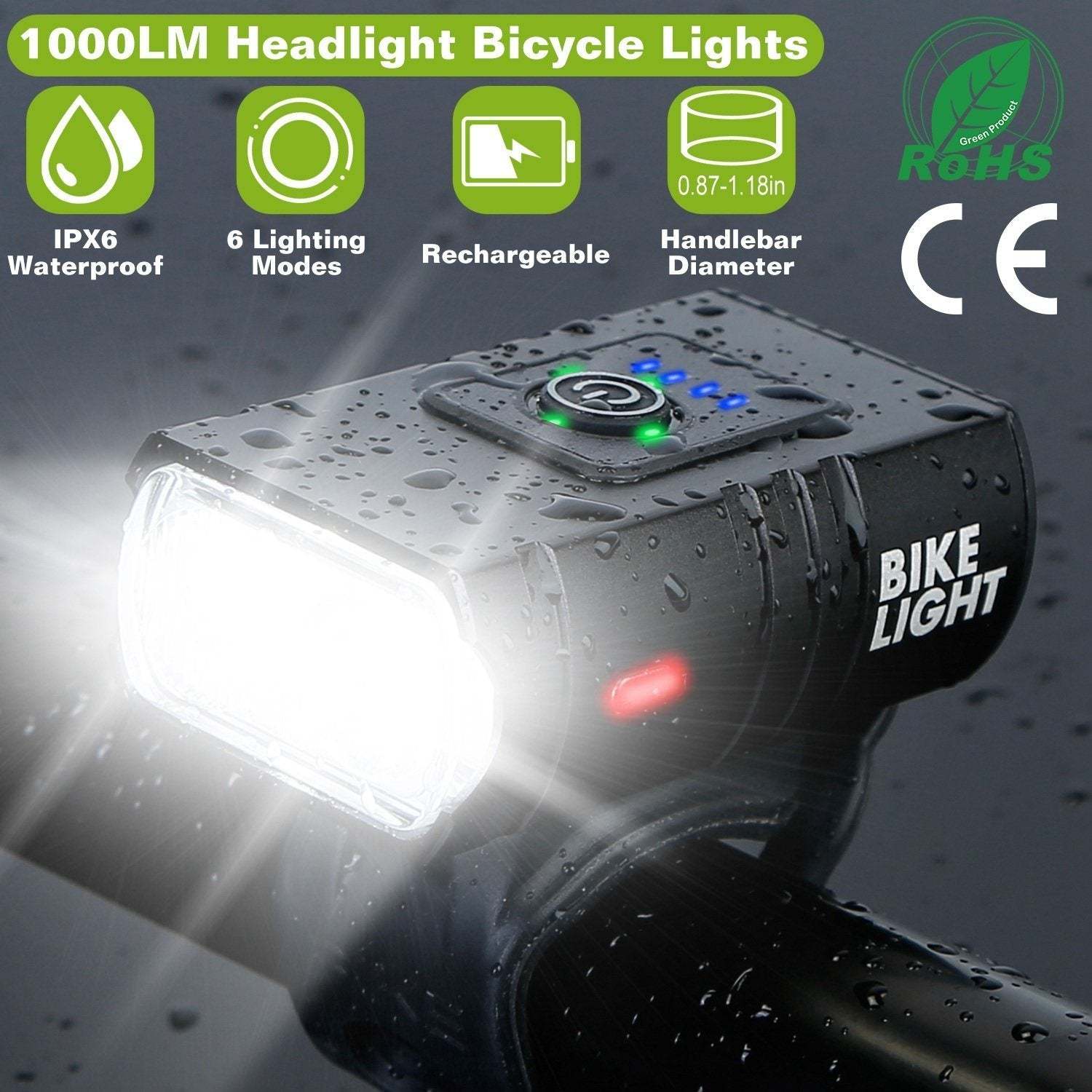 Bike Front Light Rechargeable Handlebar Head Light-xinru