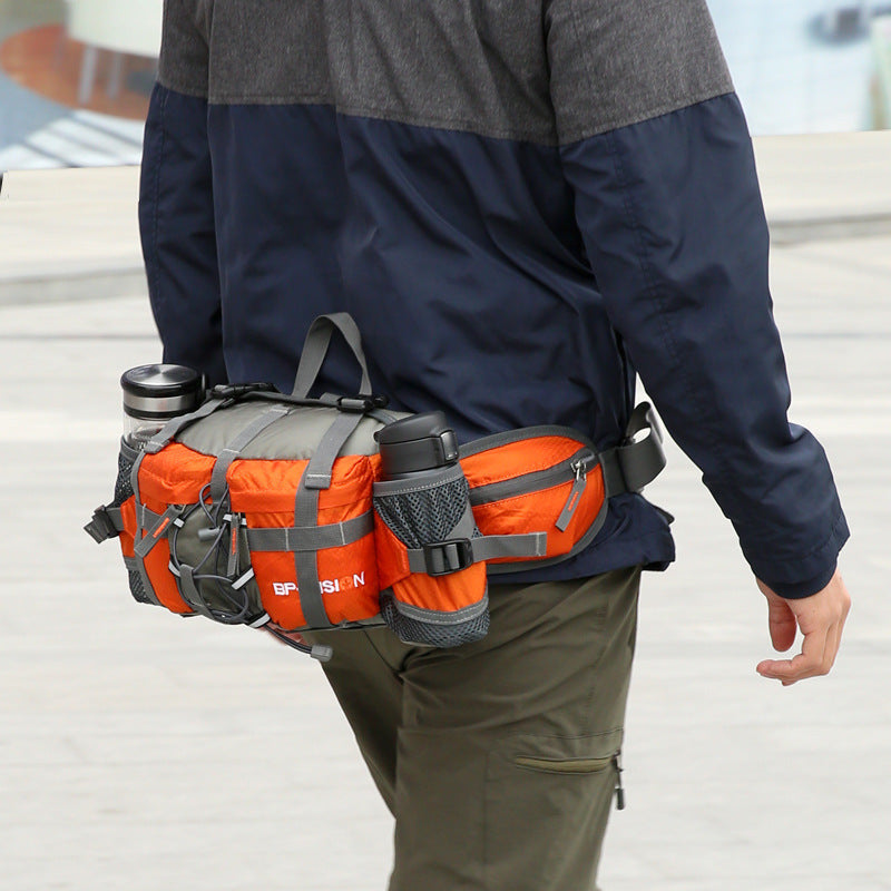 Water-Resistant Outdoor Mountaineering Waist Pack With Water Bottle Holder-xinru