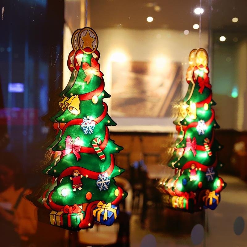 Santa Claus Led Sucker Window Hanging Lights Christmas Decoration Atmosphere Scene Decoration Holiday Decoration Lights-xinru shop