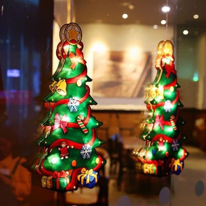 Santa Claus Led Sucker Window Hanging Lights Christmas Decoration Atmosphere Scene Decoration Holiday Decoration Lights-xinru shop
