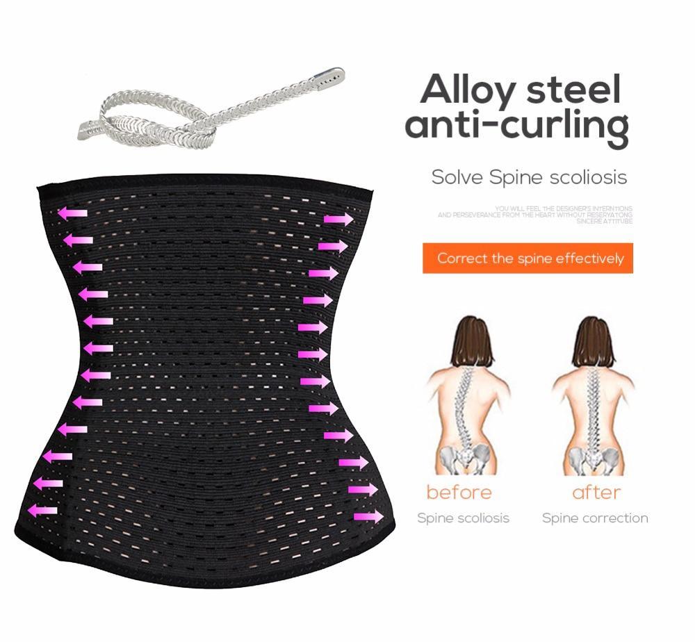 Steel Waist Trainer Belly Control Mesh Corset-xinru