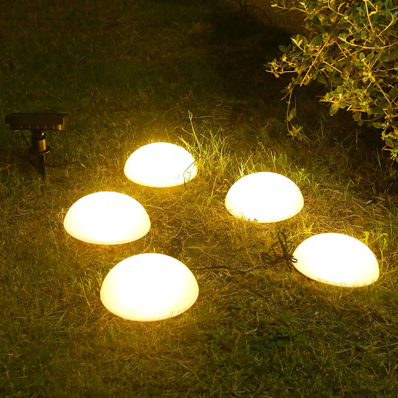 Solar 5 Half Ball LED Outdoor Garden Decorative Lawn Plug Light-xinru