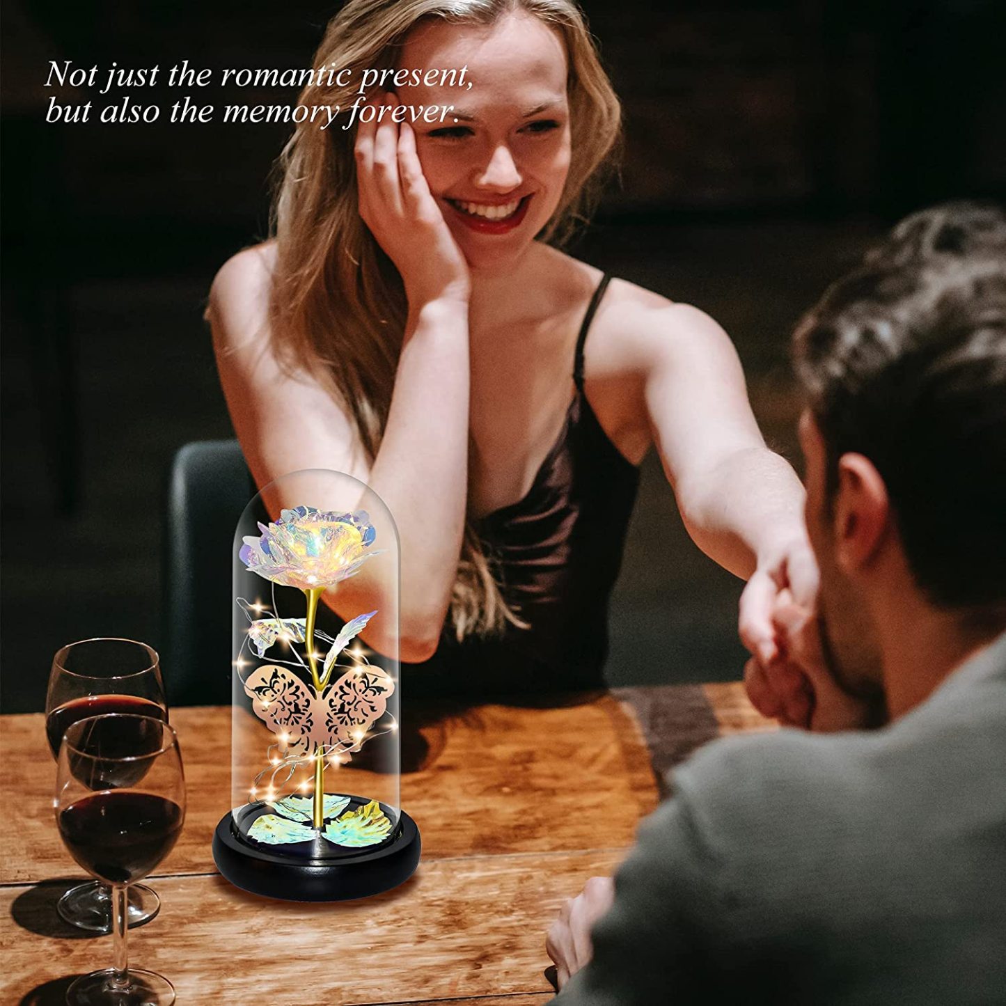 Mother's Day Gift light Up Galaxy Rose In Glass Dome-xinru