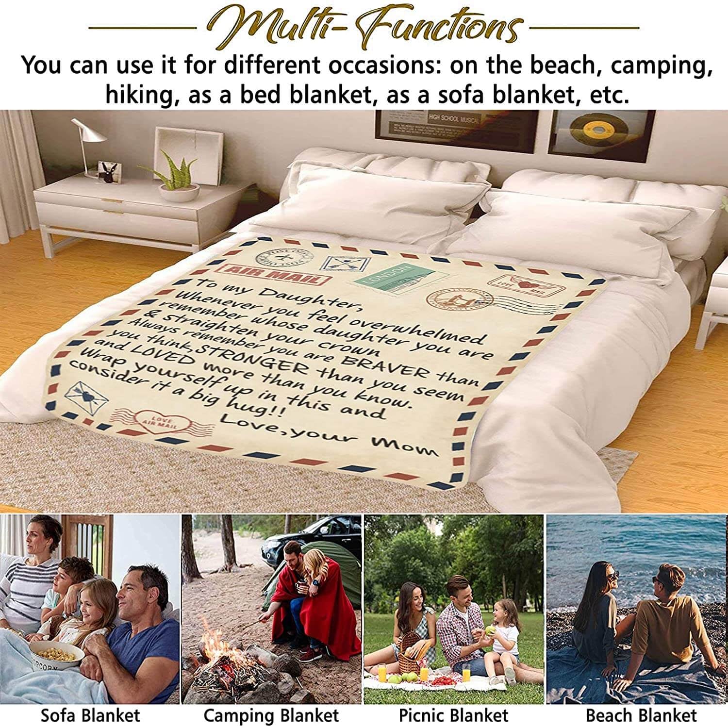 Envelope Letter Printing Flannel Blanket-xinru shop