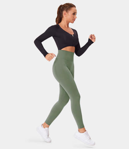 Seamless Flow High Waisted Butt Lifting Plain Full Length Leggings-xinru shop