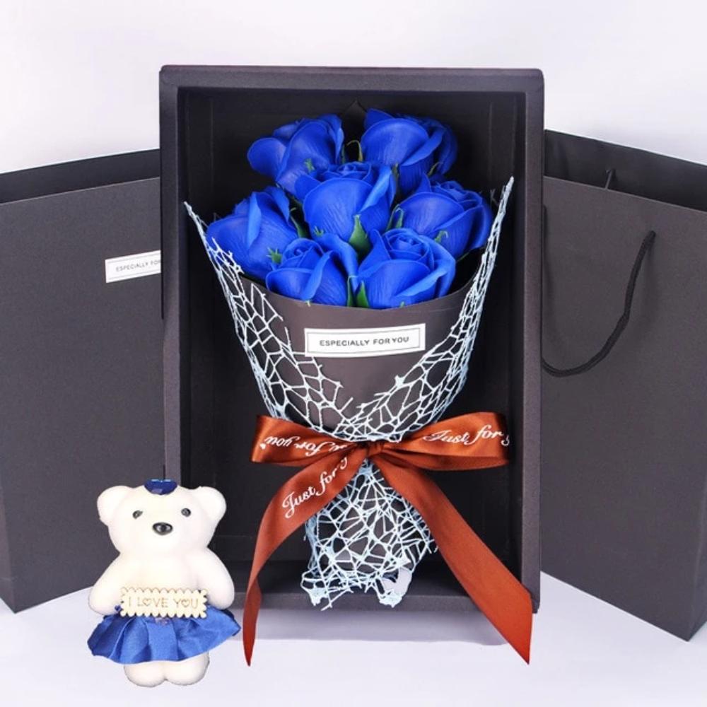 Rose Teddy Bear Bouquet Enchanted Soap Flower-xinru