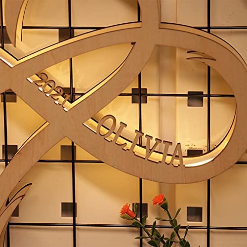 Mother's Day Gift Personalized Decor LED Wooden Engraved Name Wall Night Light-xinru
