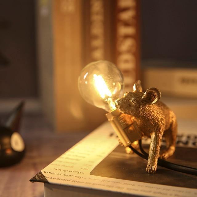 Nordic Resin Cute Mouse Animal Desk Lamp-xinru