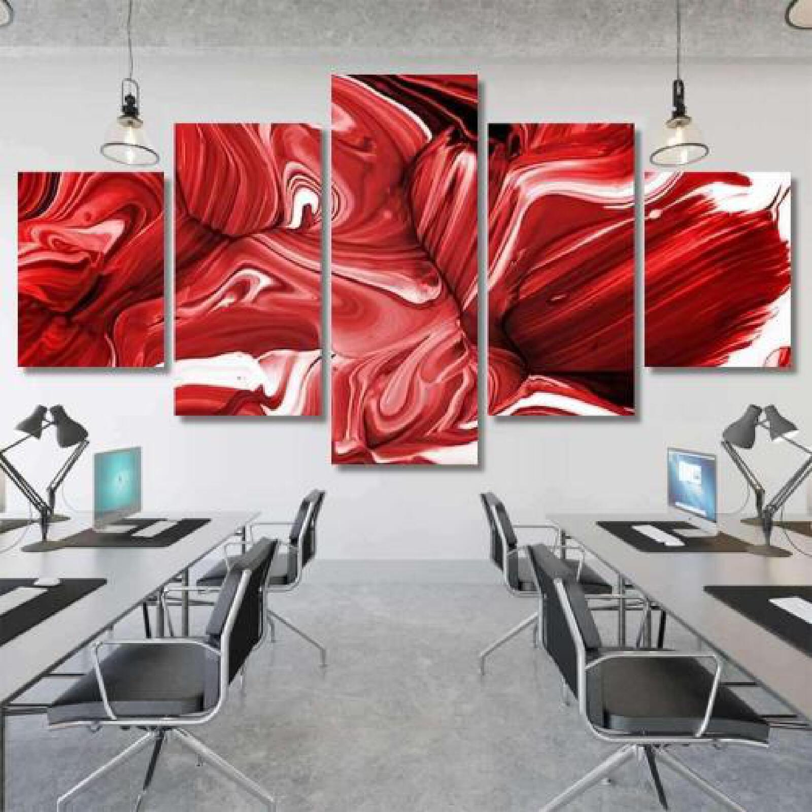 Creative Abstract Red White Mixed-xinru shop