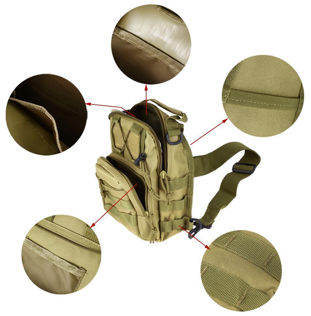 Military Survival Shoulder Tactical Sling Backpack-xinru