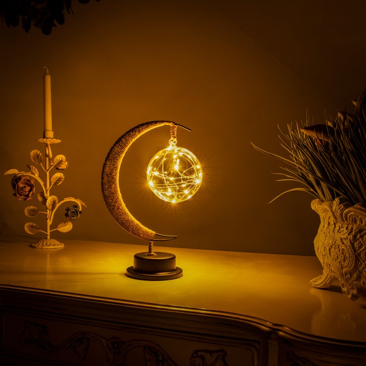 LED Moon Rattan Ball Light Line Rattan Handmade Hemp Rope Iron Night Light-xinru