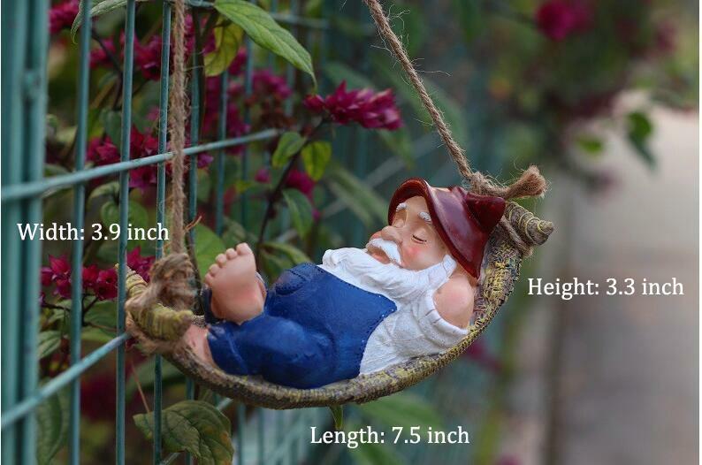 Funny Garden Gnomes Outdoor Hanging Statue Hammock Gnome-xinru