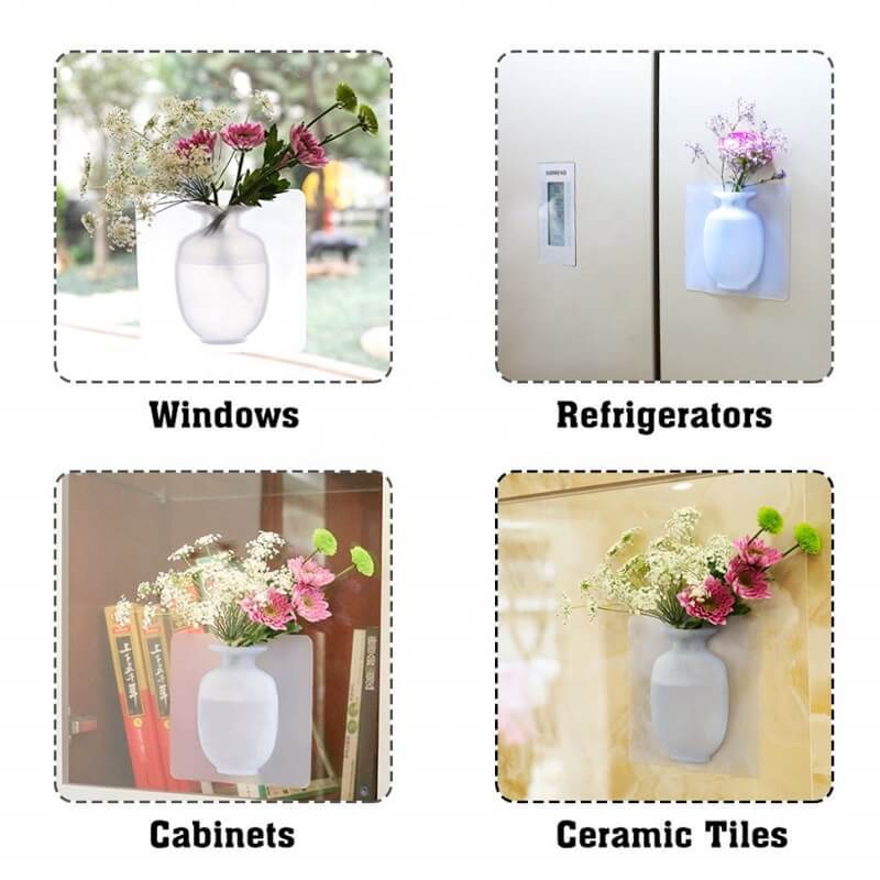 Strong Self Adhesive Wall Hanging Plant Container Silicone Vase-xinru