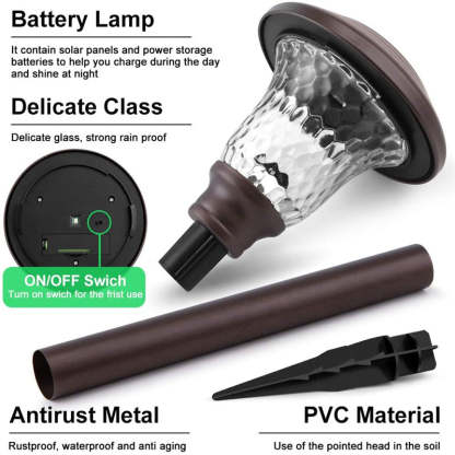 Waterproof Glass Stainless Steel Solar Street Light Outdoor Garden Decoration-xinru